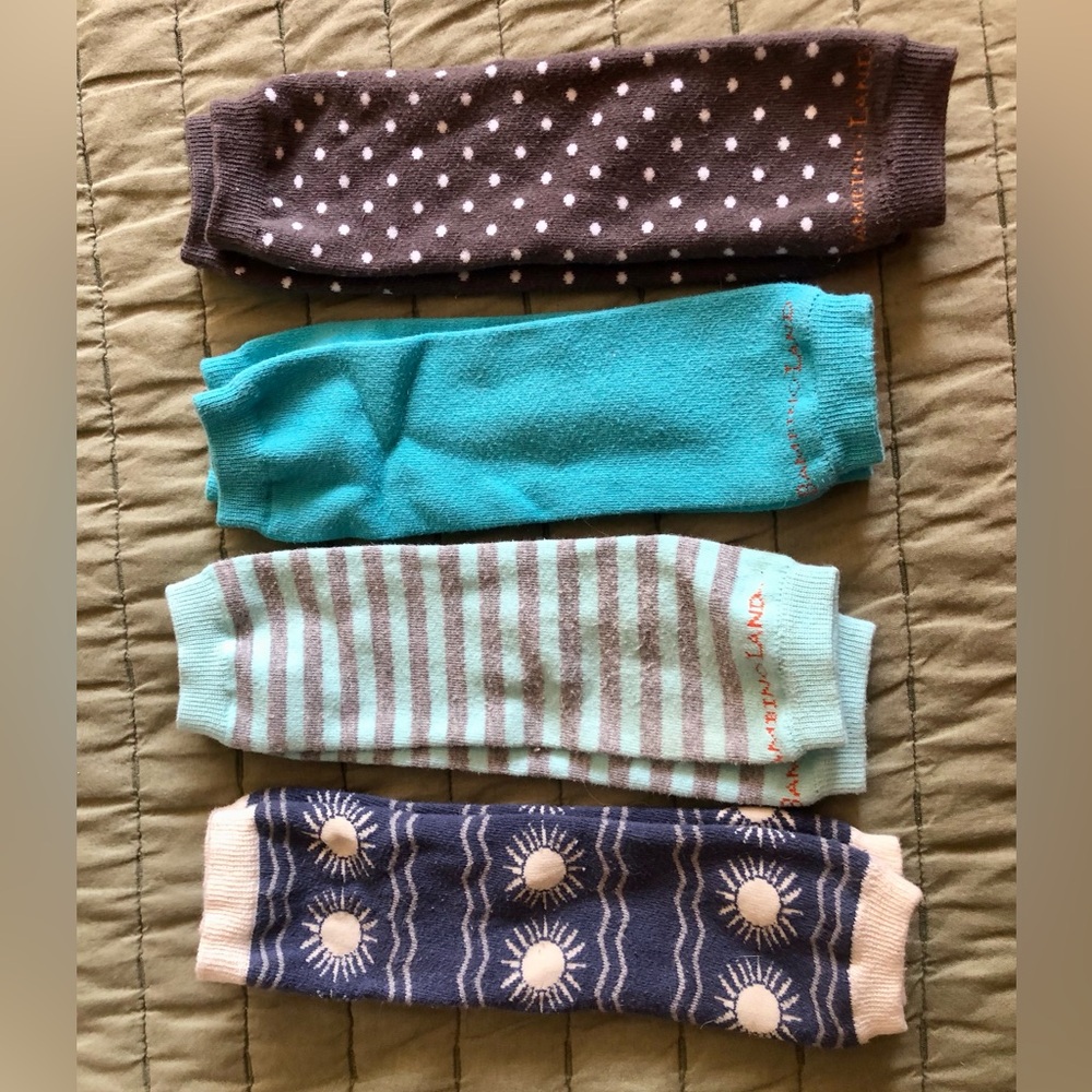 Baby Leg Warmers Set - Brown, Teal, Blue
